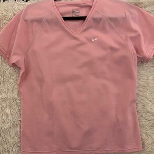 Nike V Neck Baby Pink Shirt